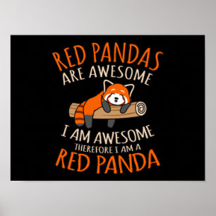 Rode panda's zijn Geweldige paardepest Panda Lover Poster