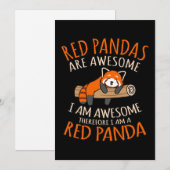 Rode panda's zijn geweldige schattige huisdierdier bedankkaart (Voorkant / Achterkant)