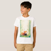 Rode Pandasanctuary T-shirt (Voorkant volledig)