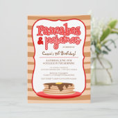 Rode pannenkoeken en uitnodiging van Pajamas Birth (Staand voorkant)