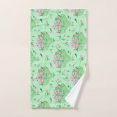 Rode pansies groene kom en achtergrond bad handdoek (Handdoek)