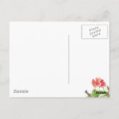 Rode Pansies Paarse Petunias Waterverf Bloemen Briefkaart (Achterkant)