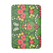 Rode pansies, vogels en vlinders badmat (Voorkant Verticaal)