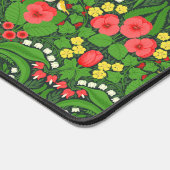 Rode pansies, vogels en vlinders bureaumat (Hoek)