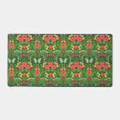 Rode pansies, vogels en vlinders bureaumat (Voorkant)