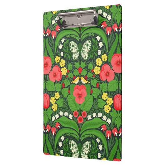 Rode pansies, vogels en vlinders klembord (Links)