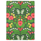 Rode pansies, vogels en vlinders klembord (Achterkant)