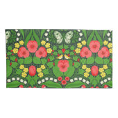 Rode pansies, vogels en vlinders kussensloop (Achterkant-Rechts)