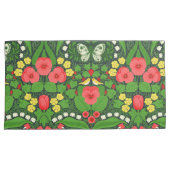 Rode pansies, vogels en vlinders kussensloop (Voorkant-Rechts)