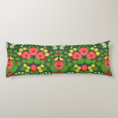 Rode pansies, vogels en vlinders lichaamskussen (Achterkant)