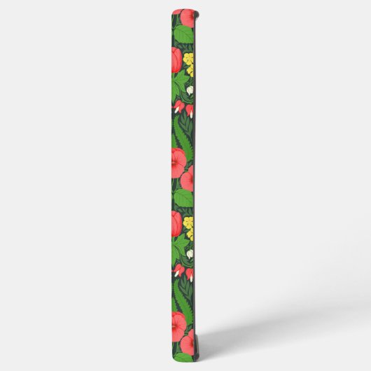 Rode pansies, vogels en vlinders samsung galaxy hoesje (Linkerkant)