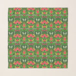 Rode pansies, vogels en vlinders sjaal<br><div class="desc">Handgeschilderd tuinbehang met pansieën,  leugens,  bloeiende harten bloemen,  bladeren,  vogels en vlinders,  naadloos patroon</div>