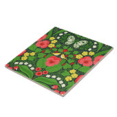 Rode pansies, vogels en vlinders tegeltje (Zijkant)