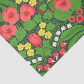 Rode pansies, vogels en vlinders tissuepapier (Detail)