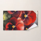  rode pansies waterverf schilderij bad handdoek (Handdoek)