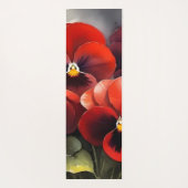  rode pansies waterverf schilderij yogamat (Achterkant)