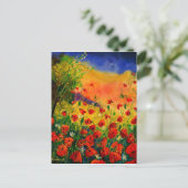 rode papaver 45 briefkaart (Staand voorkant)