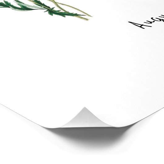 Rode papaver August Geboortebloem Verjaardag Kaart Foto Afdruk (Hoek)