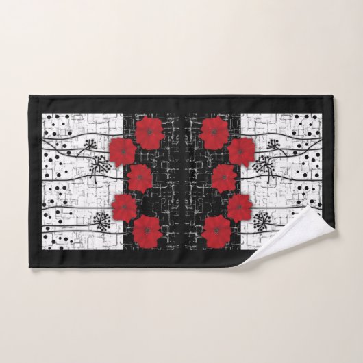 Rode papaver bad handdoek (Handdoek)