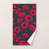 Rode papaver bad handdoek (Handdoek)