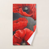 Rode papaver bad handdoek (Handdoek)