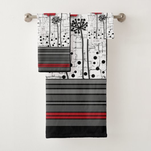 Rode papaver bad handdoek (Insitu)