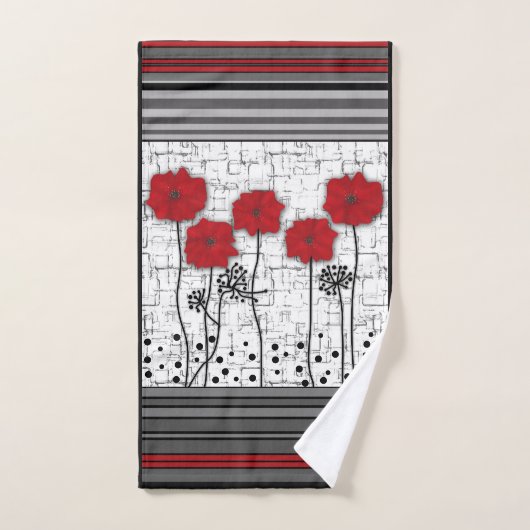 Rode papaver bad handdoek (Handdoek)