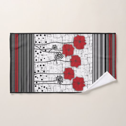 Rode papaver bad handdoek (Handdoek)