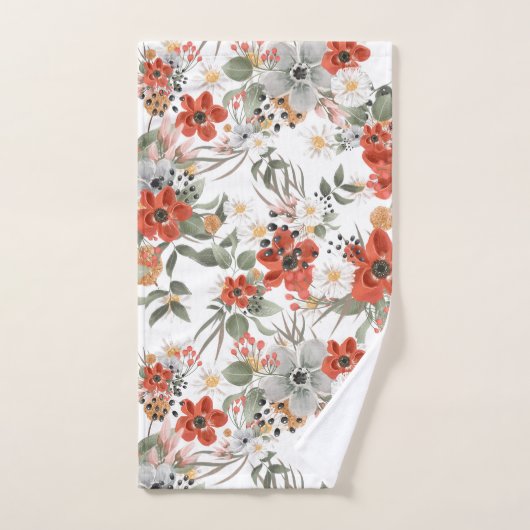 Rode papaver bad handdoek (Handdoek)