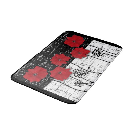 Rode papaver badmat (Gekanteld)