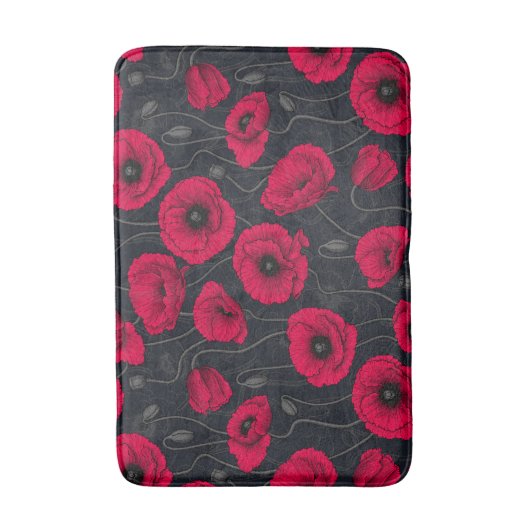 Rode papaver badmat (Voorkant Verticaal)