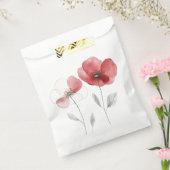 Rode papaver bedankzakje (Gezegeld)