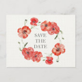  rode papaver, behalve de data aankondigingskaart (Voorkant)