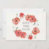 rode papaver, behalve de data save the date (Voorkant)