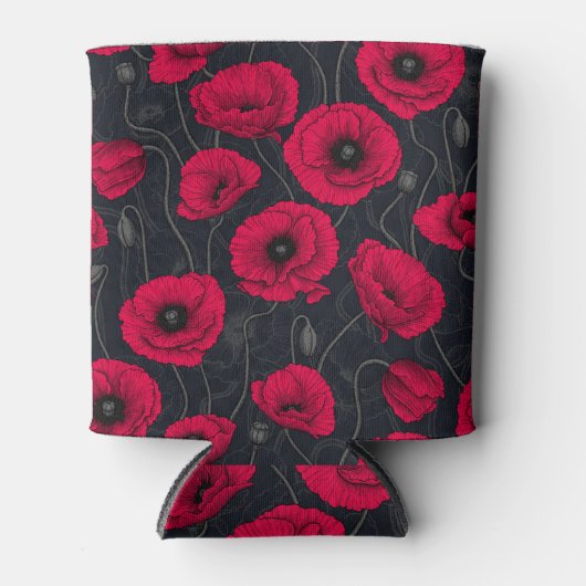 Rode papaver blikjeskoeler (Voorkant)