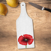 Rode papaver bloem peddel glas snijplank