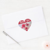 Rode papaver bloem Waterverf dank u Hart Sticker (Envelop)