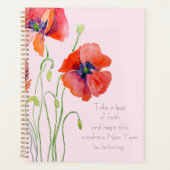 Rode papaver bloemen met de hand geschilderd planner (Voorkant)