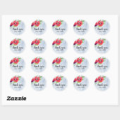 Rode papaver Bloemen Transparante Organza stof Ronde Sticker (Vel)