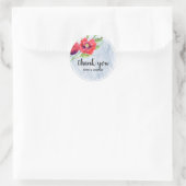 Rode papaver Bloemen Transparante Organza stof Ronde Sticker (Tas)