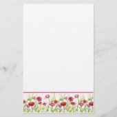 Rode papaver bloemen Waterverf Briefpapier (Voorkant)