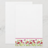 Rode papaver bloemen Waterverf Briefpapier (Voorkant / Achterkant)