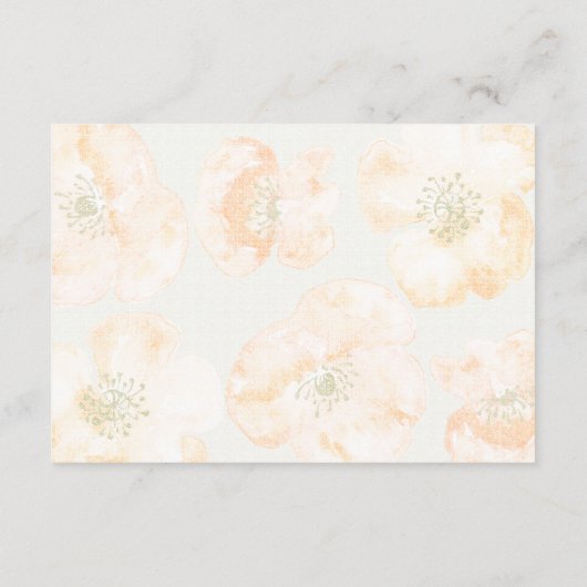 rode papaver bloemenbruiloft informatiekaartje (Achterkant)