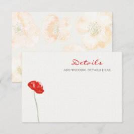 rode papaver bloemenbruiloft informatiekaartje