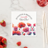 Rode papaver bloemenbruiloft servet (Insitu)