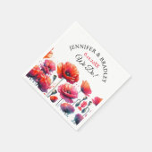 Rode papaver bloemenbruiloft servet (Hoek)