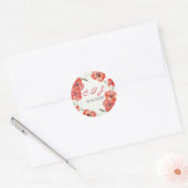  rode papaver bloemenbruiloft stickers (Envelop)