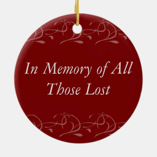 Rode papaver bloemenherinnering keramisch ornament (Achterkant)