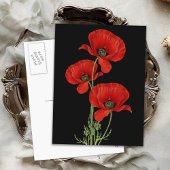  rode papaver botanisch briefkaart