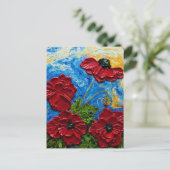 Rode papaver briefkaart (Staand voorkant)